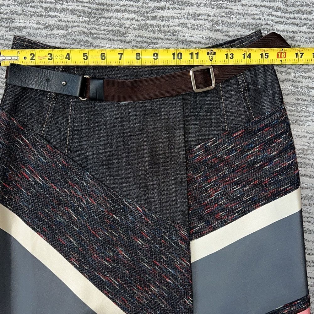 Asymmetrical Women's Skirt in Black, Pink, and Tan - Picture 11 of 16